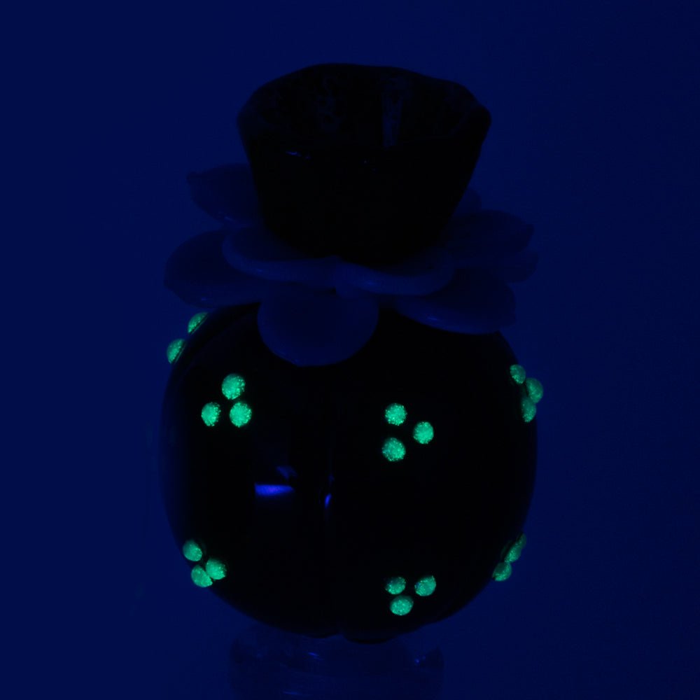 Detailed view of the segmented cactus form and raised accents on the UV Peyote Bowl