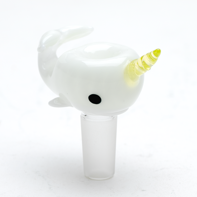 UV Radioactive Narwhal Bowl Piece Empire Glassworks