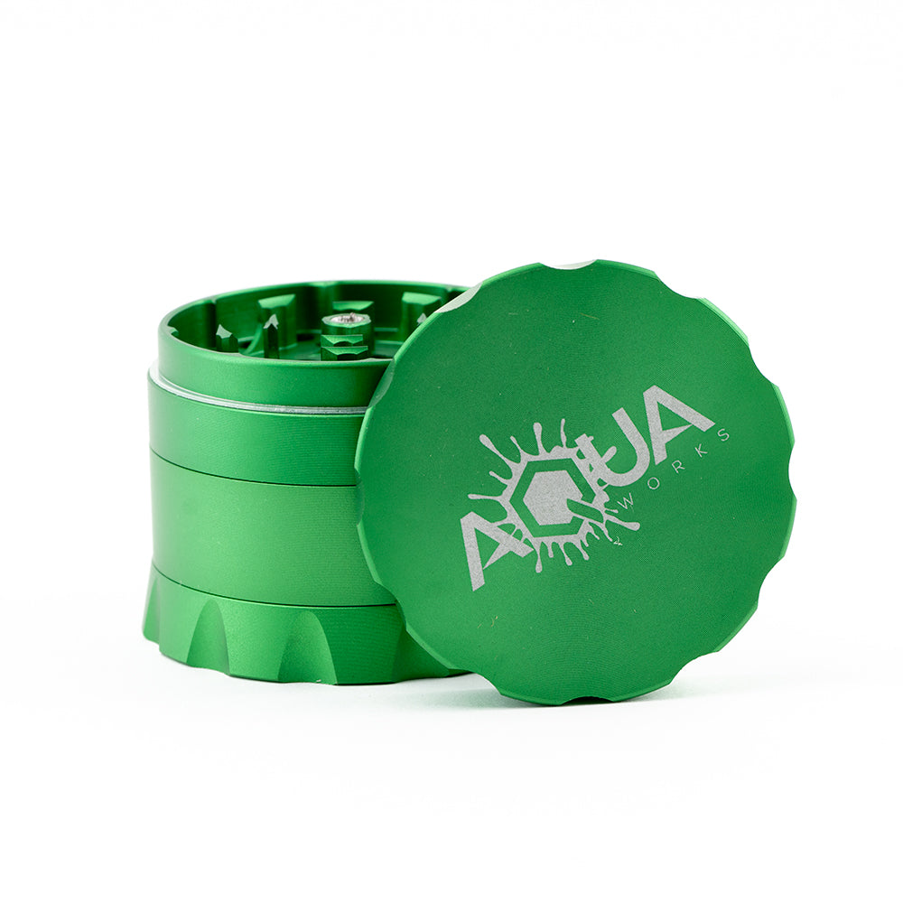 Aqua Works Glass 4 Piece Grinder Green