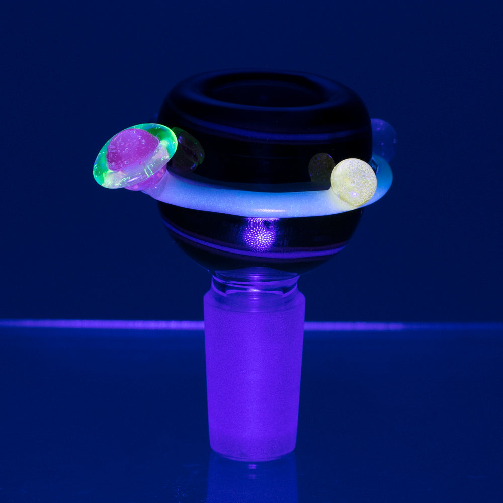 UV Lucy Blu-V Illuminati Nova Glow In The Dark Galactic Bowl Piece Empire Glassworks