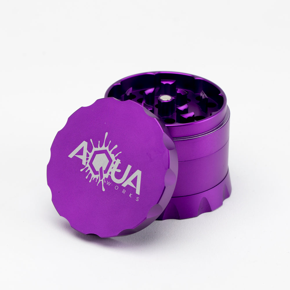 Aqua Works Glass 4 Piece Grinder Purple
