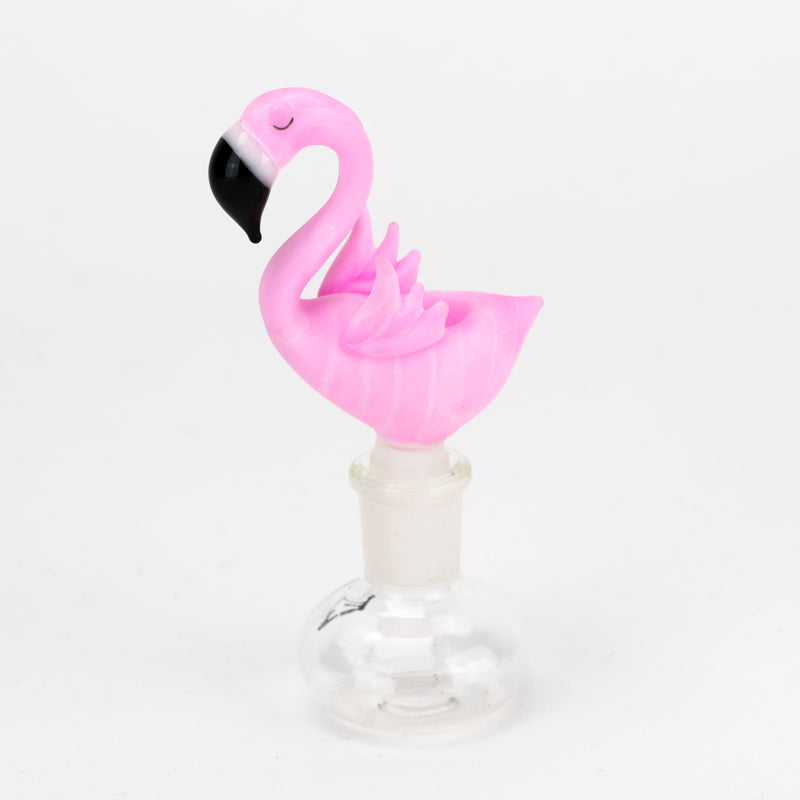 Frosted Pink Flamingo Bowl Piece Empire Glassworks