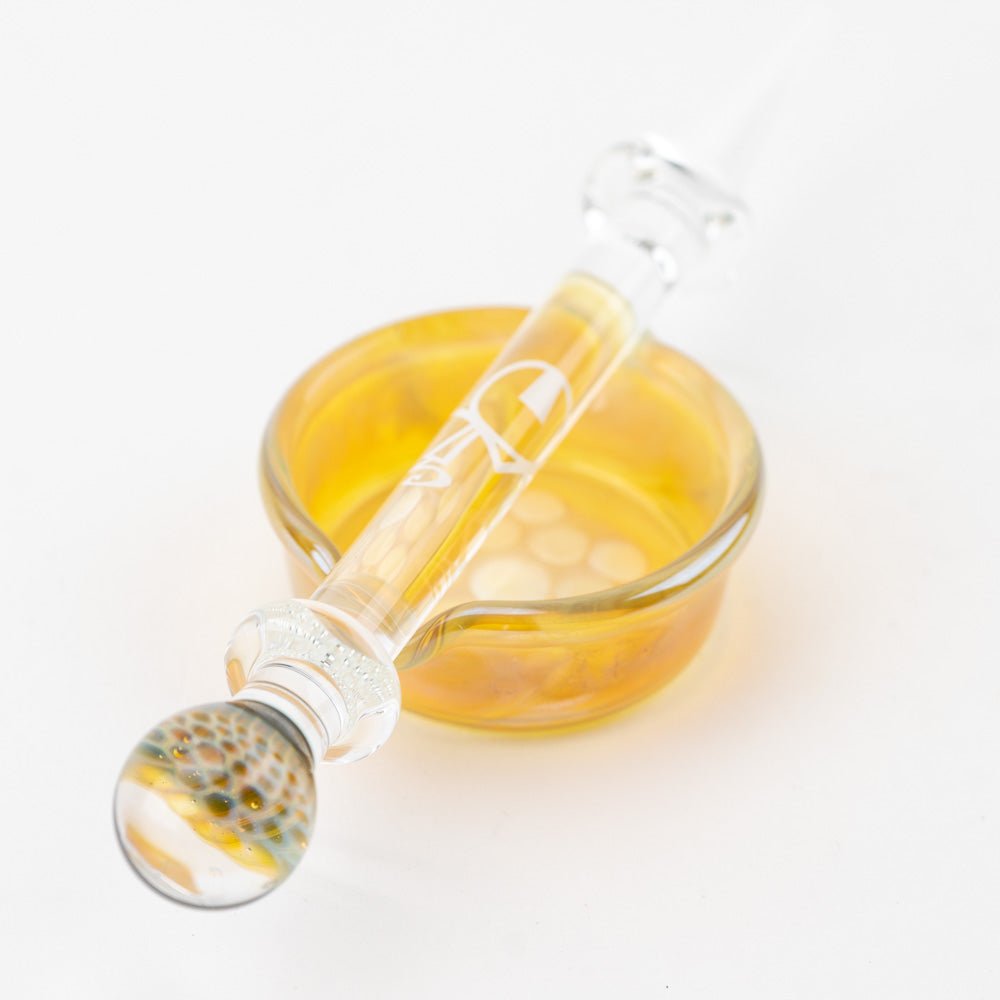 Honeycomb Fumed Dish & Dabber Home Blown Glass @homeblownglassaz