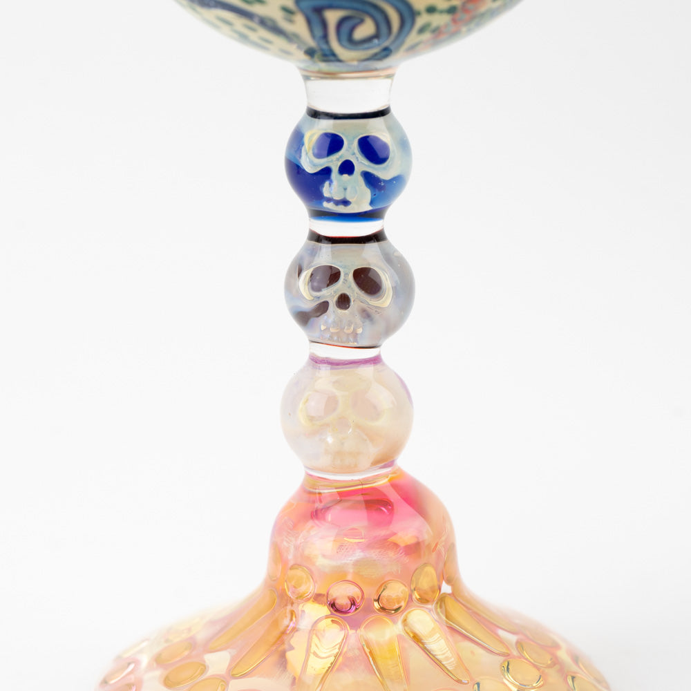 Skull Stacker Fumed Goblet Glass Distractions @glassdistractions