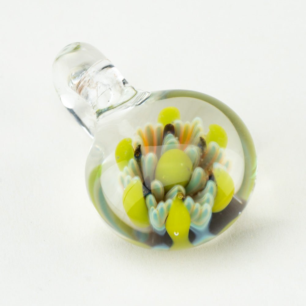 126 Glass Coral Lime Implosion Pendant - Empire Smokes
