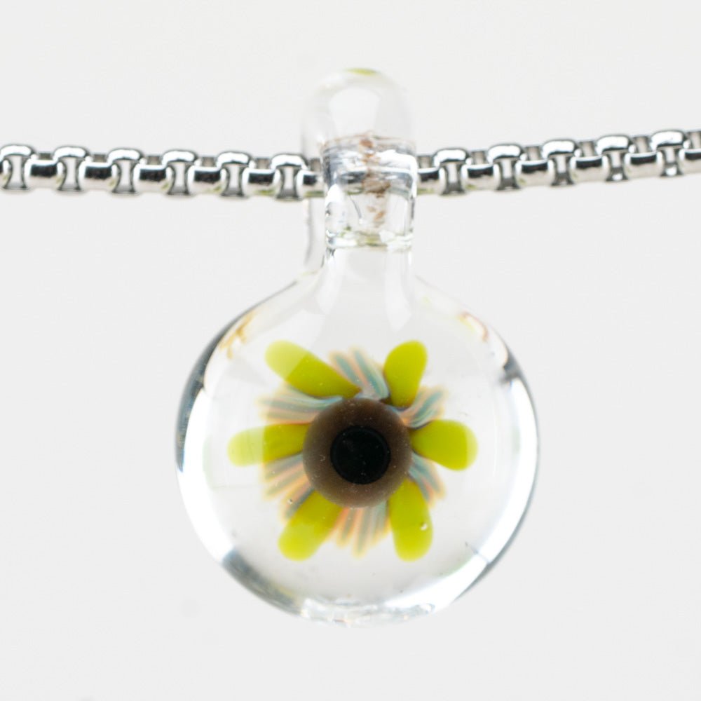 126 Glass Coral Lime Implosion Pendant - Empire Smokes