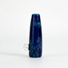 blue glass chillum for storage with floral