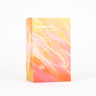 Caracola Seashell glass pipe packaging with orange and pink background 