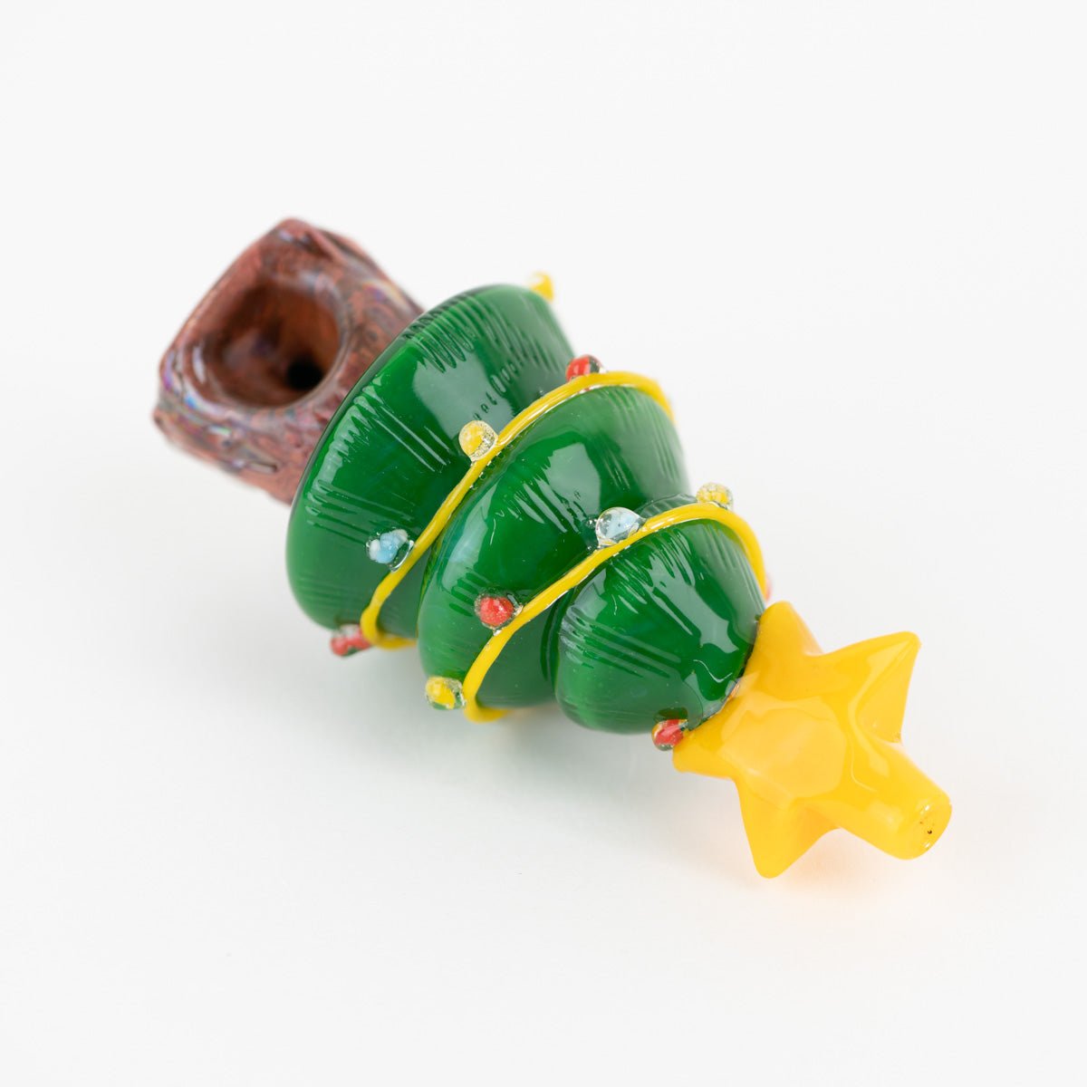 Handcrafted Christmas glass dry pipe for the holidays