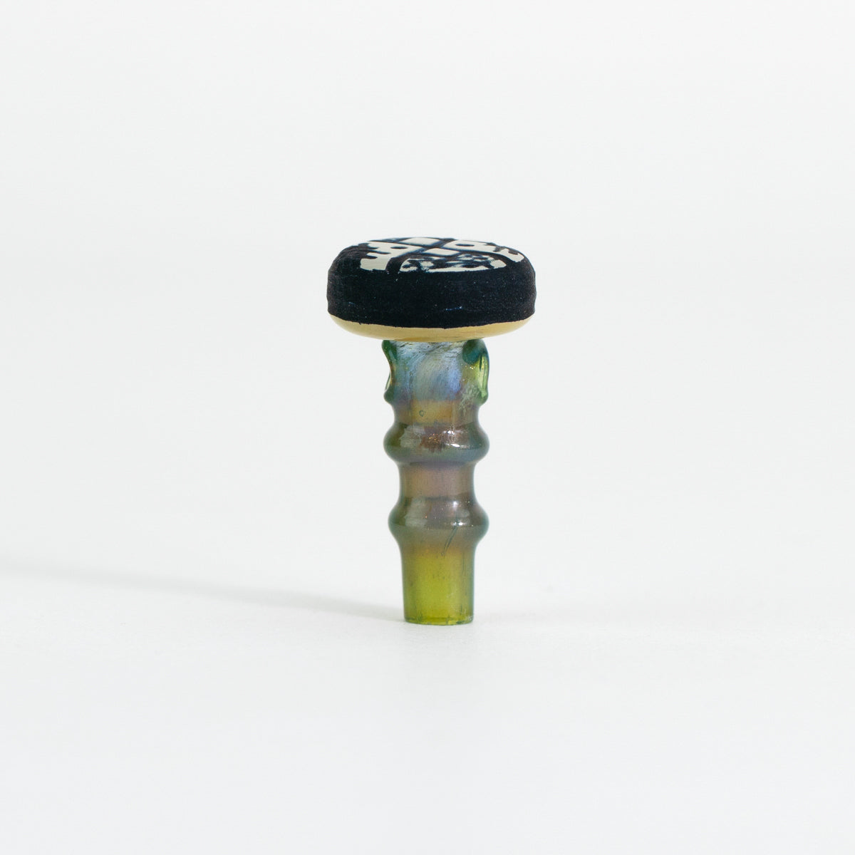 Engraved joystick glass accessory on white background