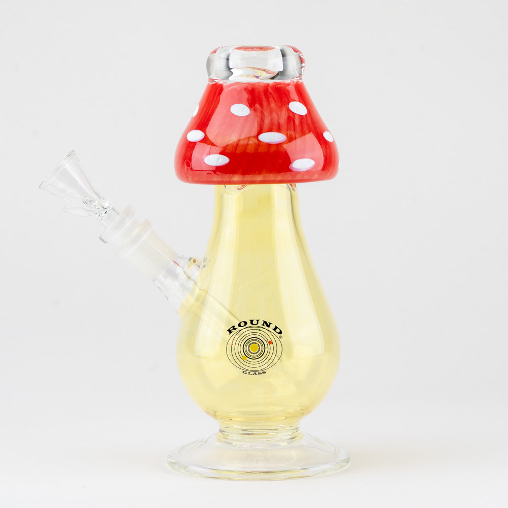 Amanita Mushroom Water Pipe Round Glass