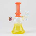 Opal Sorbet Mini Tube Water Pipe 126 Glass orange yellow flower implosion marble opal accent fully worked ghost color joint