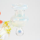 Opal Sorbet Mini Tube Water Pipe 126 Glass orange yellow flower implosion marble opal accent fully worked ghost color joint