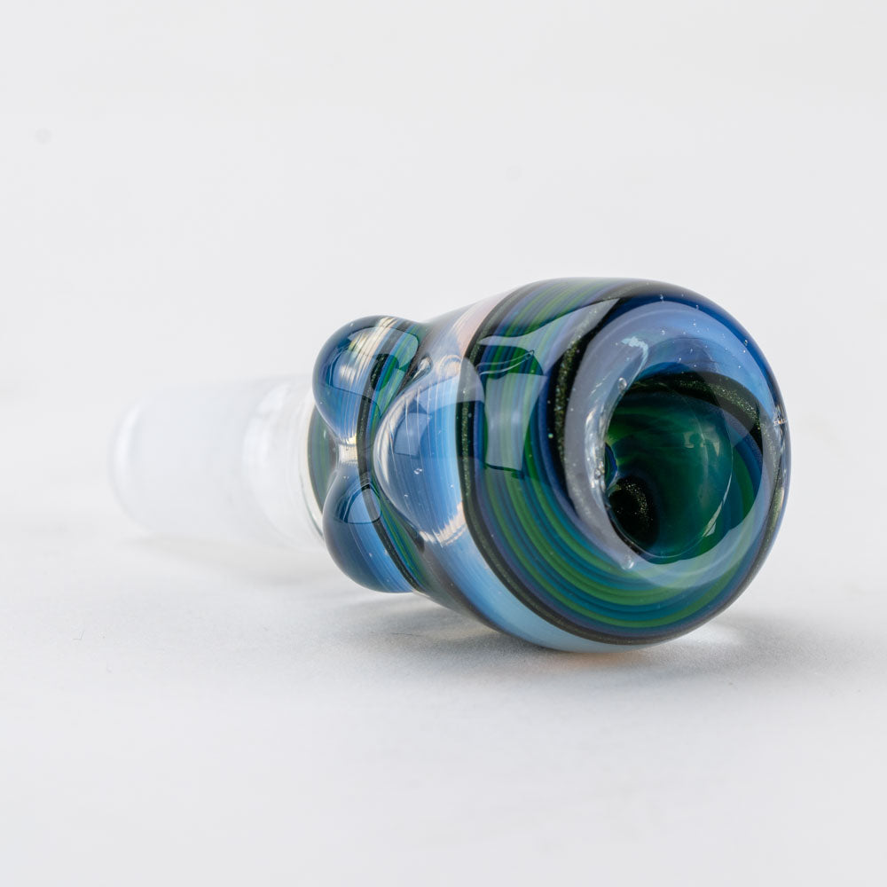 Marbled Push Wigwag Bowl Piece Vigil Glass heady glass green blue ghost opaline sparkle colors