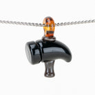 Plumber's Hammer Glass Pendant Hoobs Glass black hammer amber bale heady glass