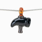 Plumber's Hammer Glass Pendant Hoobs Glass black hammer amber bale heady glass