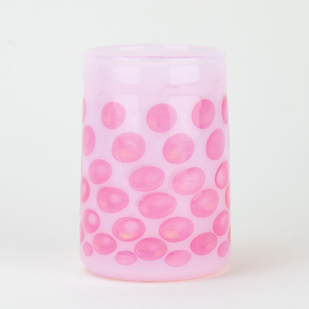 Pink Dotty Rocks Cup Glass Distractions Gold Fume