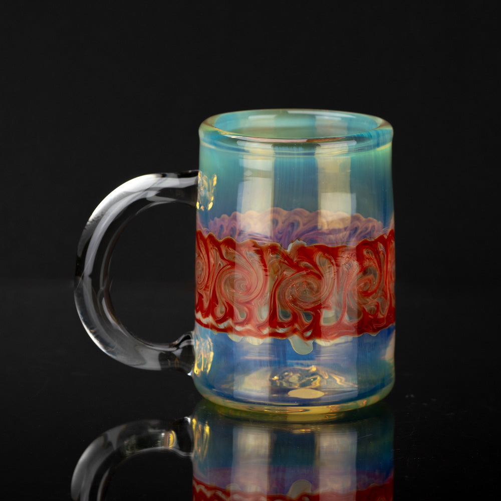 Feather Fumed Coffee Mug Glass Distractions Heady Glass Silver Fume Feathering Technique Intricate Glass