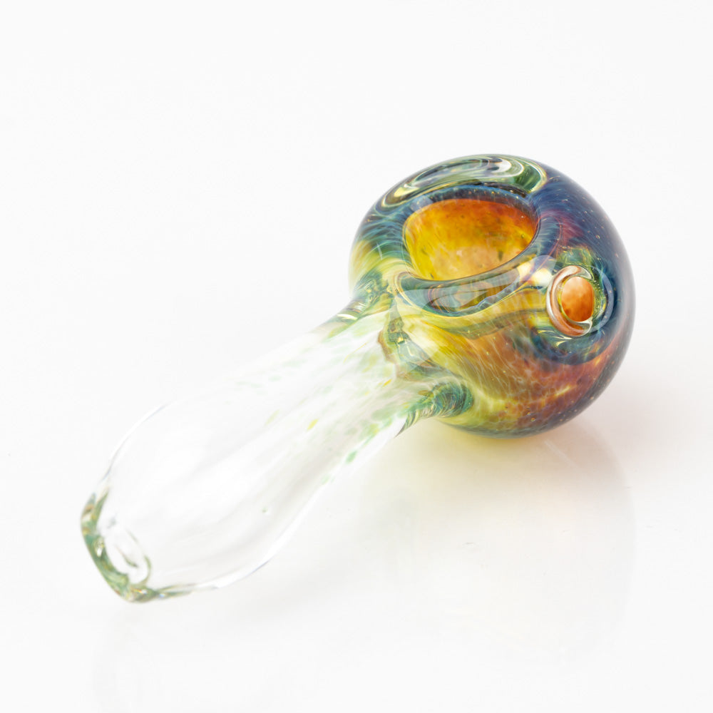 King Fritted Spoon Pipe Matt King Glass green frit accent