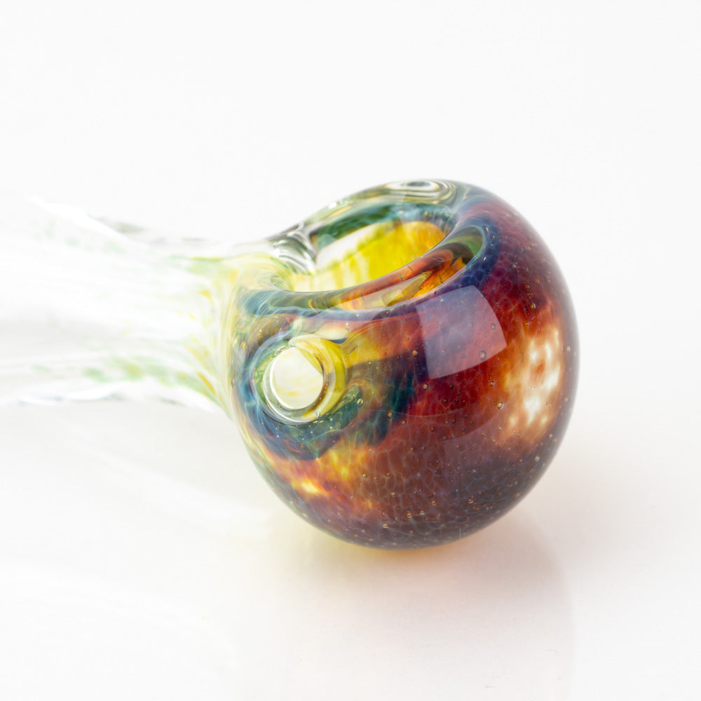 King Fritted Spoon Pipe Matt King Glass amber purple  frit accent