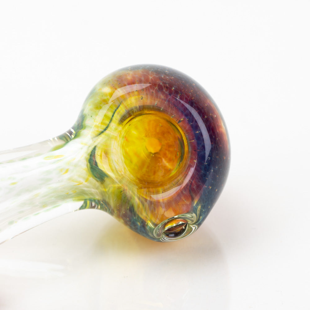 King Fritted Spoon Pipe Matt King Glass green frit accent