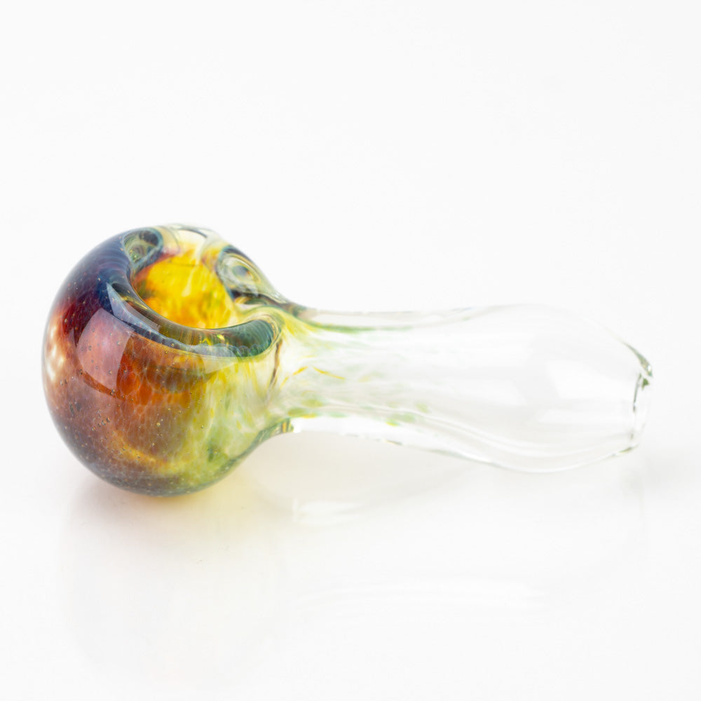 King Fritted Spoon Pipe Matt King Glass amber purple  frit accent