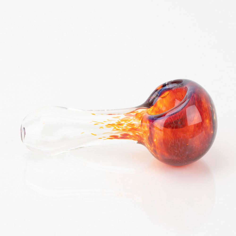 King Fritted Spoon Pipe Matt King Glass amber purple  frit accent