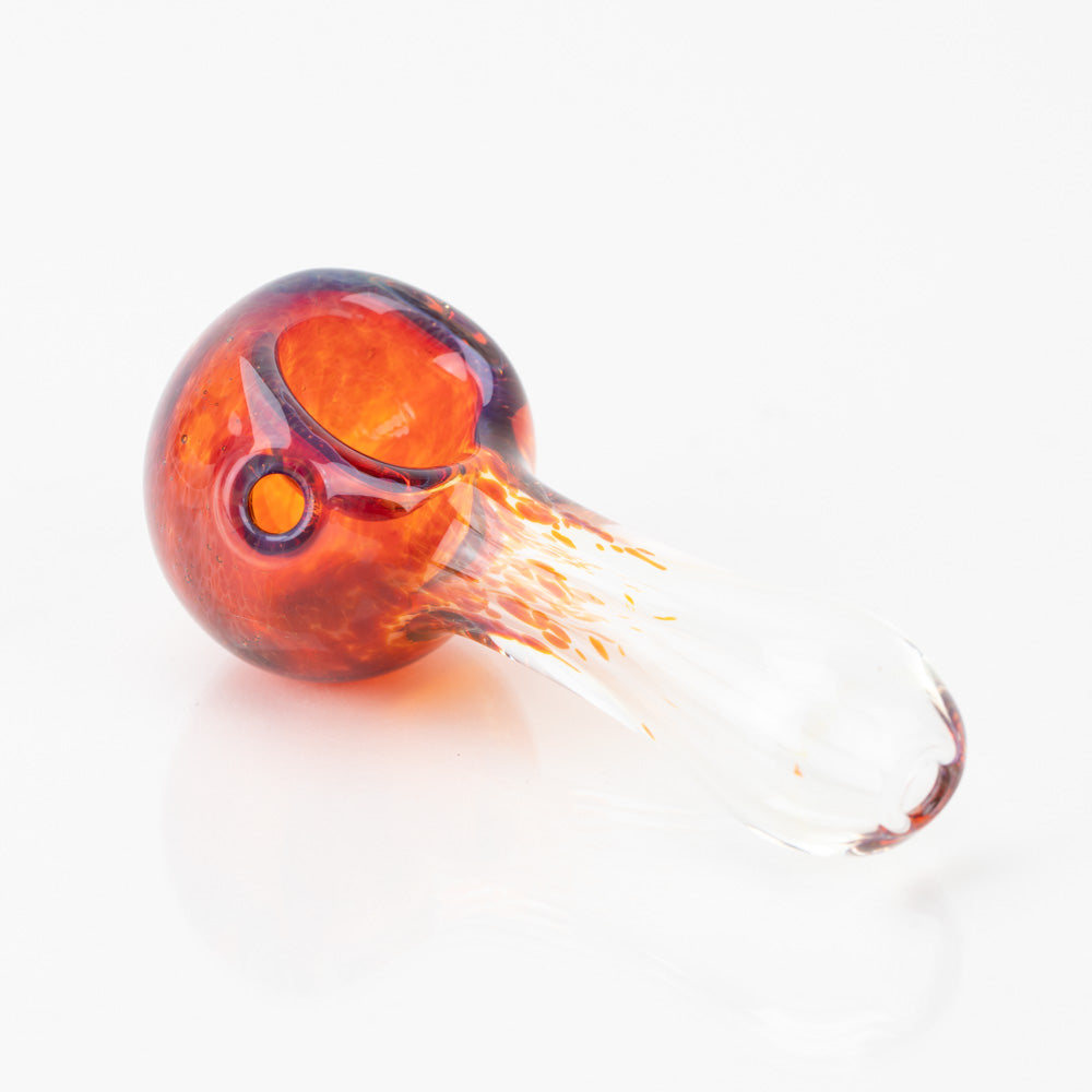 King Fritted Spoon Pipe Matt King Glass amber purple  frit accent