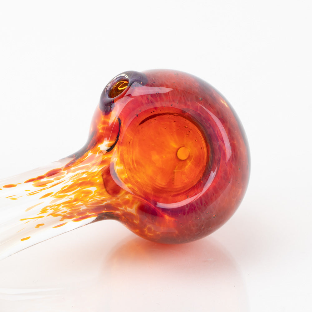 King Fritted Spoon Pipe Matt King Glass amber purple  frit accent