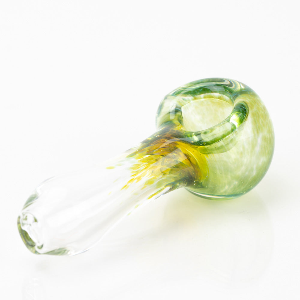 King Fritted Spoon Pipe Matt King Glass green frit accent