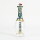 Decorative green glass water peak attachment on white background