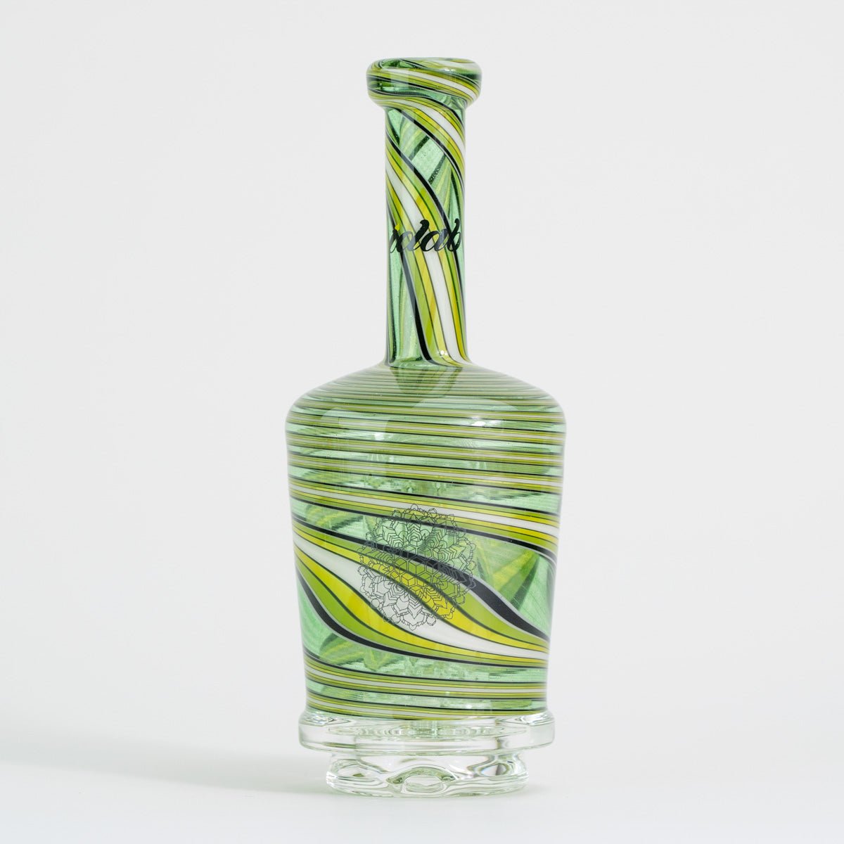 iDab swirly green glass attachment with floral design