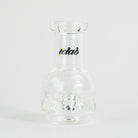 Clear glass bottle attachment with "iDab" text on white background
