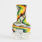 Colorful glass smoking Puffco device on white background