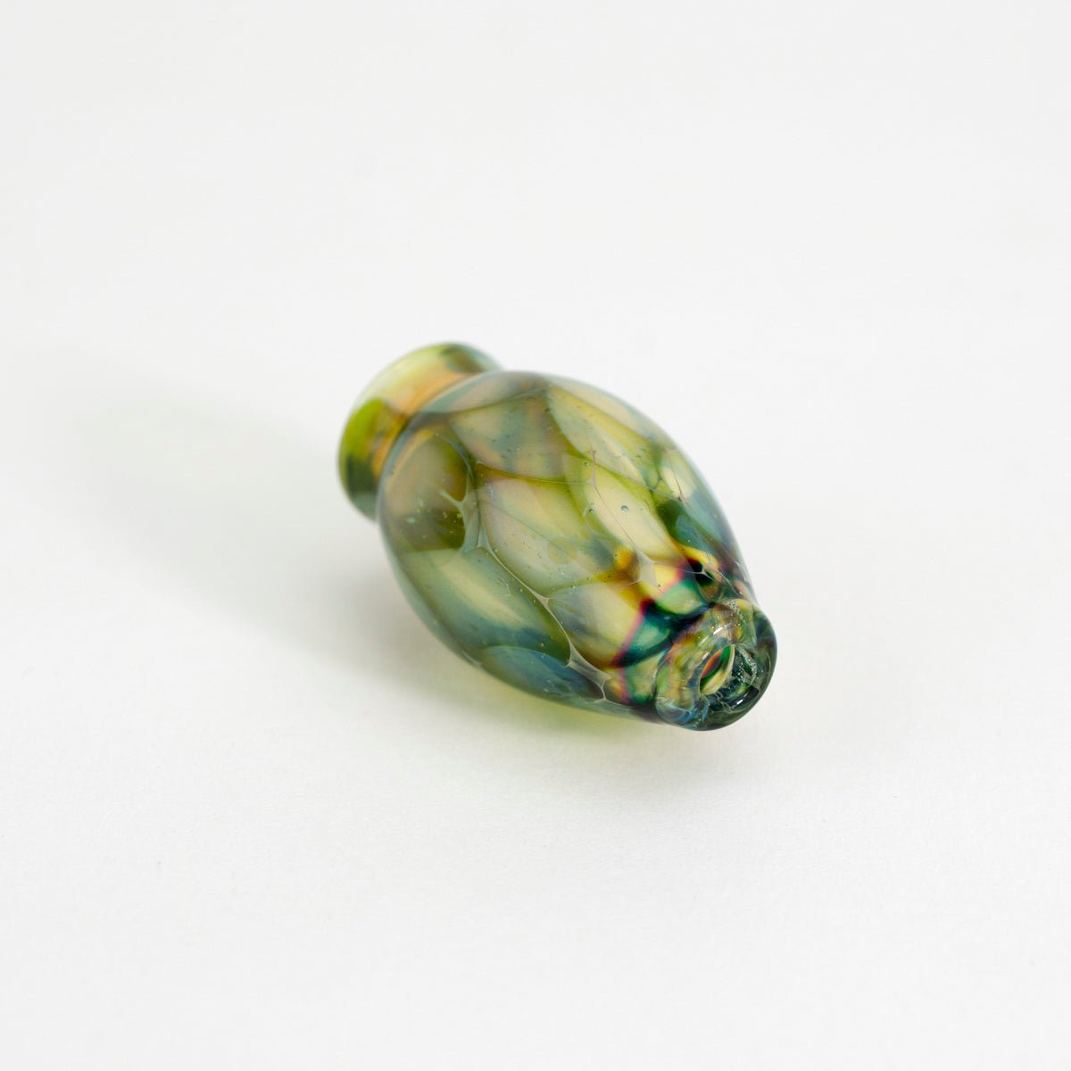 Glass green snake scaled attachment pivot top