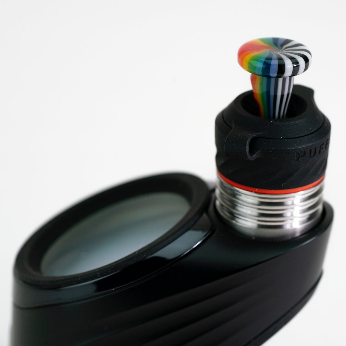 Rainbow black and white puffco joystick accessory 