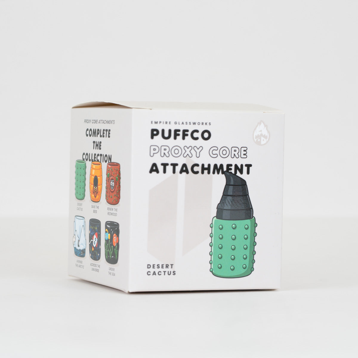 Packaging for Puffco Proxy Core Desert Cactus attachement on plain white background