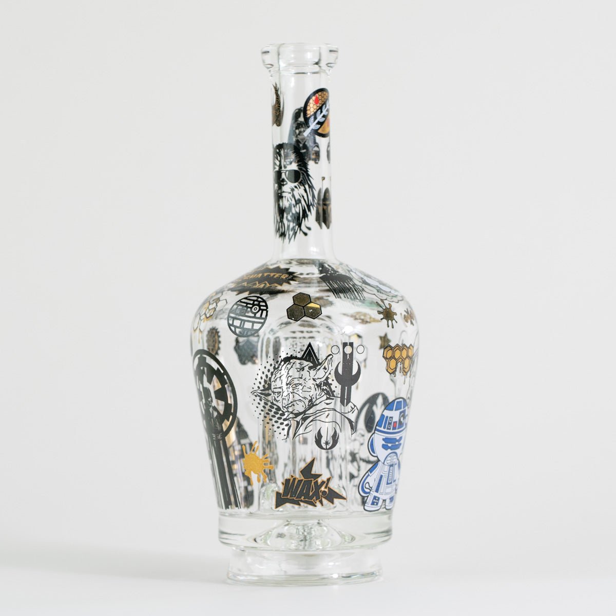 Decorative glass attachment on white background