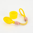 Yellow vaping device accessory on white background