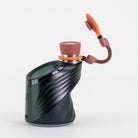 Brown and orange tether attachment on black puffco device 