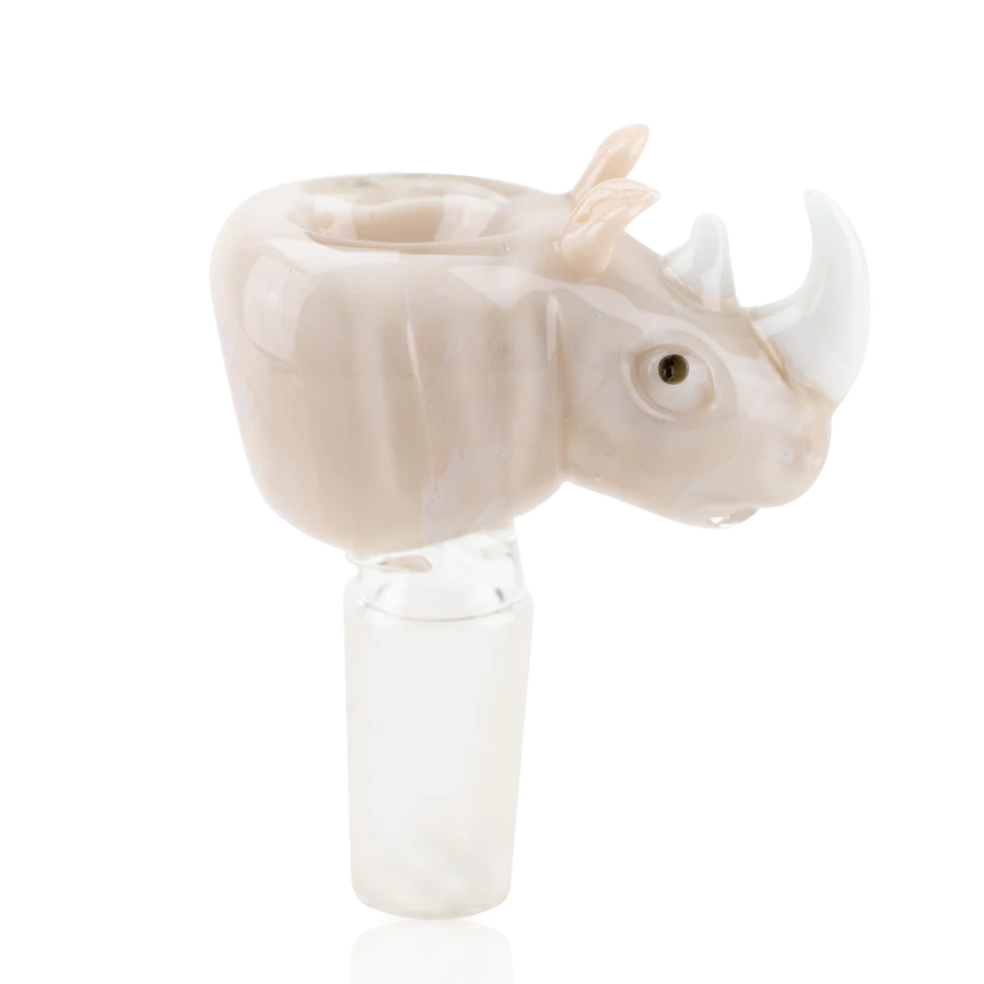 White Rhino Bowl Piece Empire Glassworks Glow in the dark