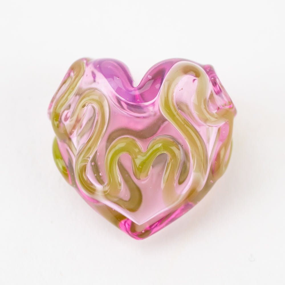 Anthea Glass Flower in Bloom Heart Pendant - Empire Smokes