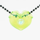 Anthea Glass Green Slyme Opal Heart Pendant - Empire Smokes