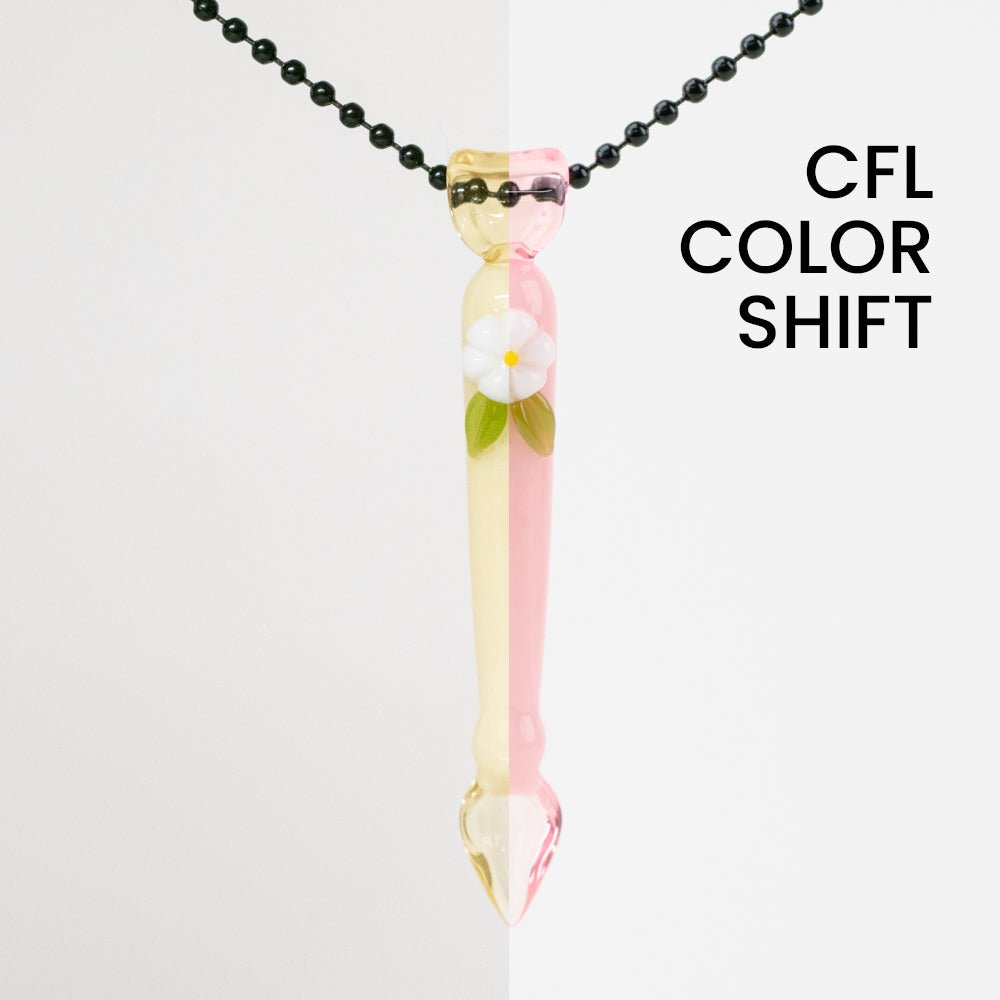 Anthea Glass Pink Flower CFL Dabber Pendant - Empire Smokes