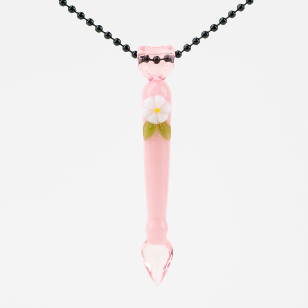 Anthea Glass Pink Flower CFL Dabber Pendant - Empire Smokes
