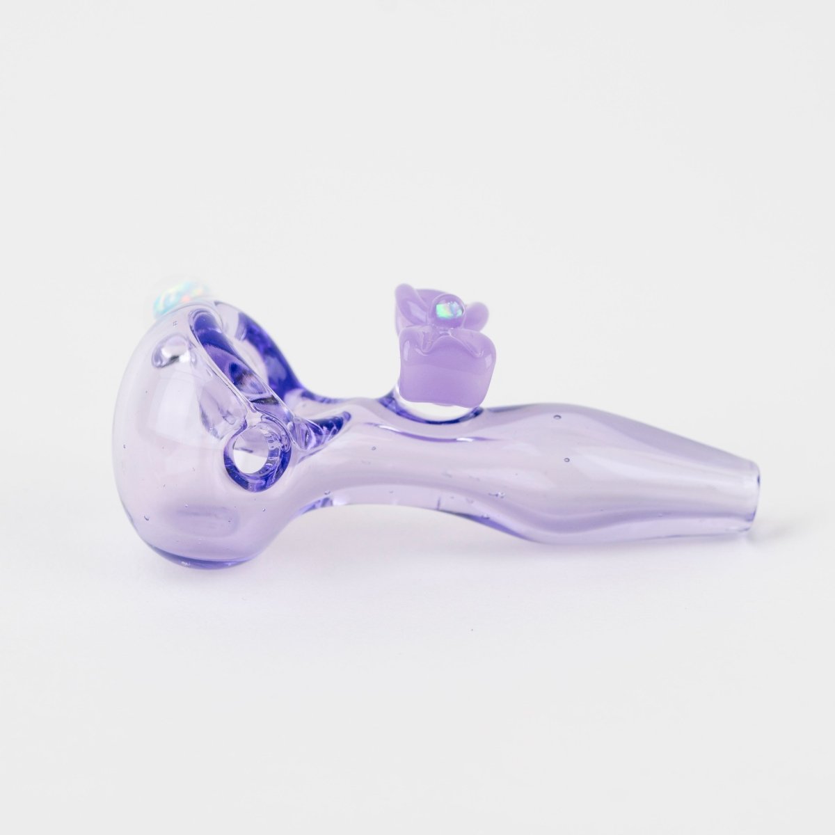 Anthea Glass Violet Charm Bow Mini Spoon Pipe - Empire Smokes