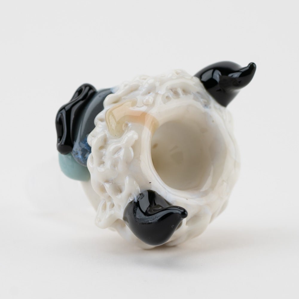 Appa glass bowl piece with creature-inspired design and sculpted horn accents