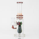 Avocado themed mini dab rig with brown and green glass accents