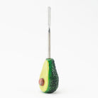 Avocadope dabber for concentrates with green glass edge and raised pit detail