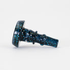 Side view of the Black Nebula glass joystick cap for Puffco Peak